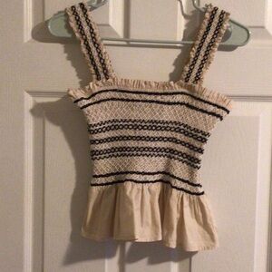 Rails Beige Cream Elastic-Waist Women's Top